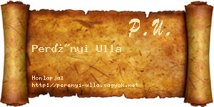 Perényi Ulla névjegykártya